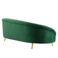 Modway Camber Channel Tufted Performance Velvet Sofa in Emerald MDY-EEI-4405-EME