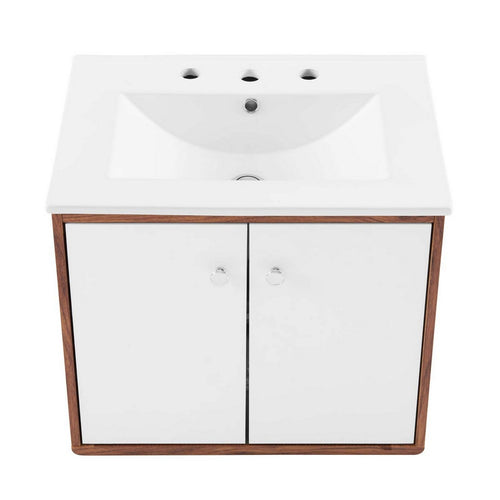 Transmit 24" Wall-Mount Bathroom Vanity by Modway| White