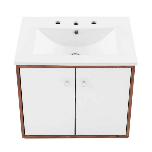 Transmit 24" Wall-Mount Bathroom Vanity by Modway| White