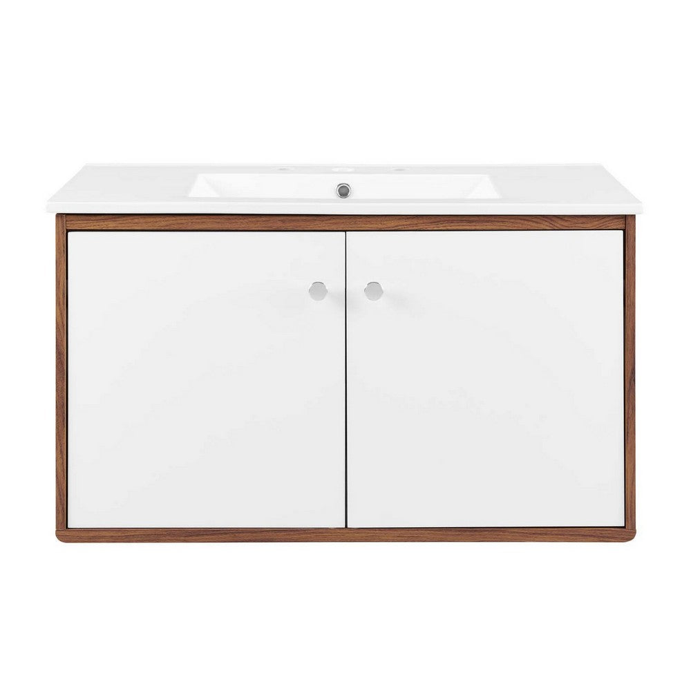Transmit 36" Wall-Mount Bathroom Vanity by Modway| White