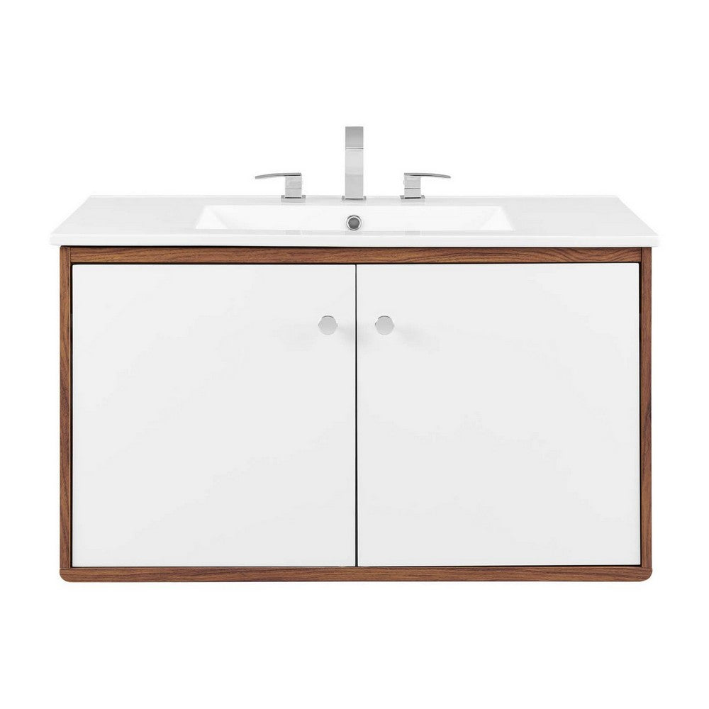Transmit 36" Wall-Mount Bathroom Vanity by Modway| White