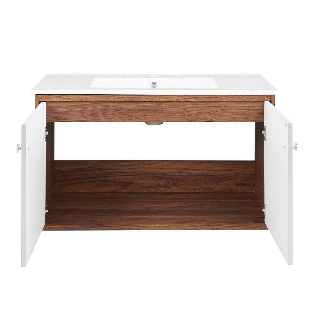 Transmit 36" Wall-Mount Bathroom Vanity by Modway| White