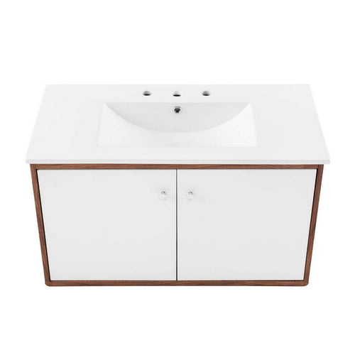 Transmit 36" Wall-Mount Bathroom Vanity by Modway| White