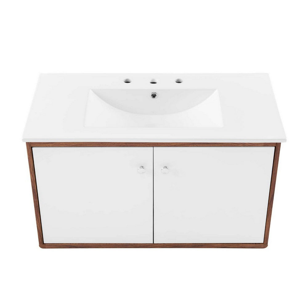 Transmit 36" Wall-Mount Bathroom Vanity by Modway| White
