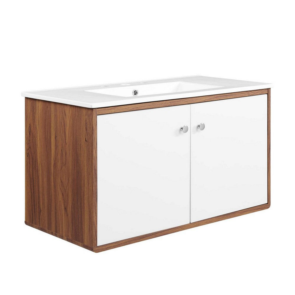 Transmit 36" Wall-Mount Bathroom Vanity by Modway| White