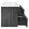 Modway Render 36’’ Wall-Mount Bathroom Vanity in Charcoal White