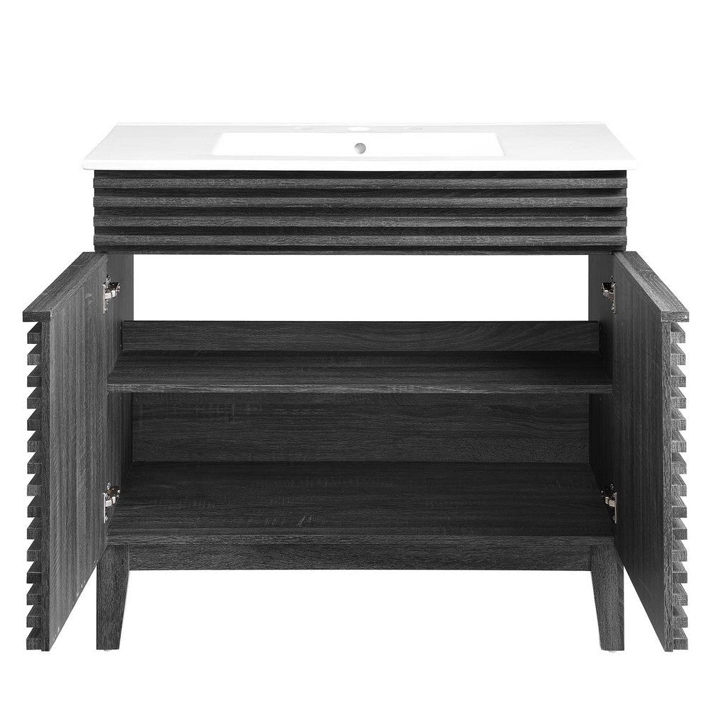 Modway Render 36’’ Bathroom Vanity in Charcoal White