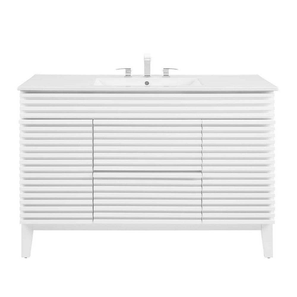 Modway Render 48’’ Single Bathroom Vanity in White White MDY-EEI-4439-WHI-WHI