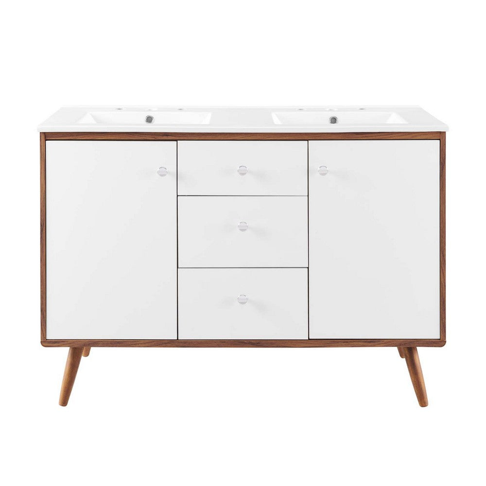 Transmit 48" Double Sink Bathroom Vanity by Modway| White