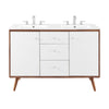 Transmit 48" Double Sink Bathroom Vanity by Modway| White