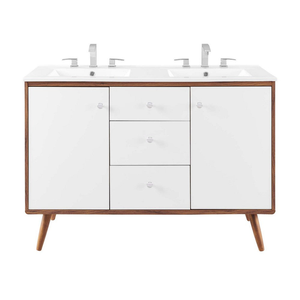 Transmit 48" Double Sink Bathroom Vanity by Modway| White