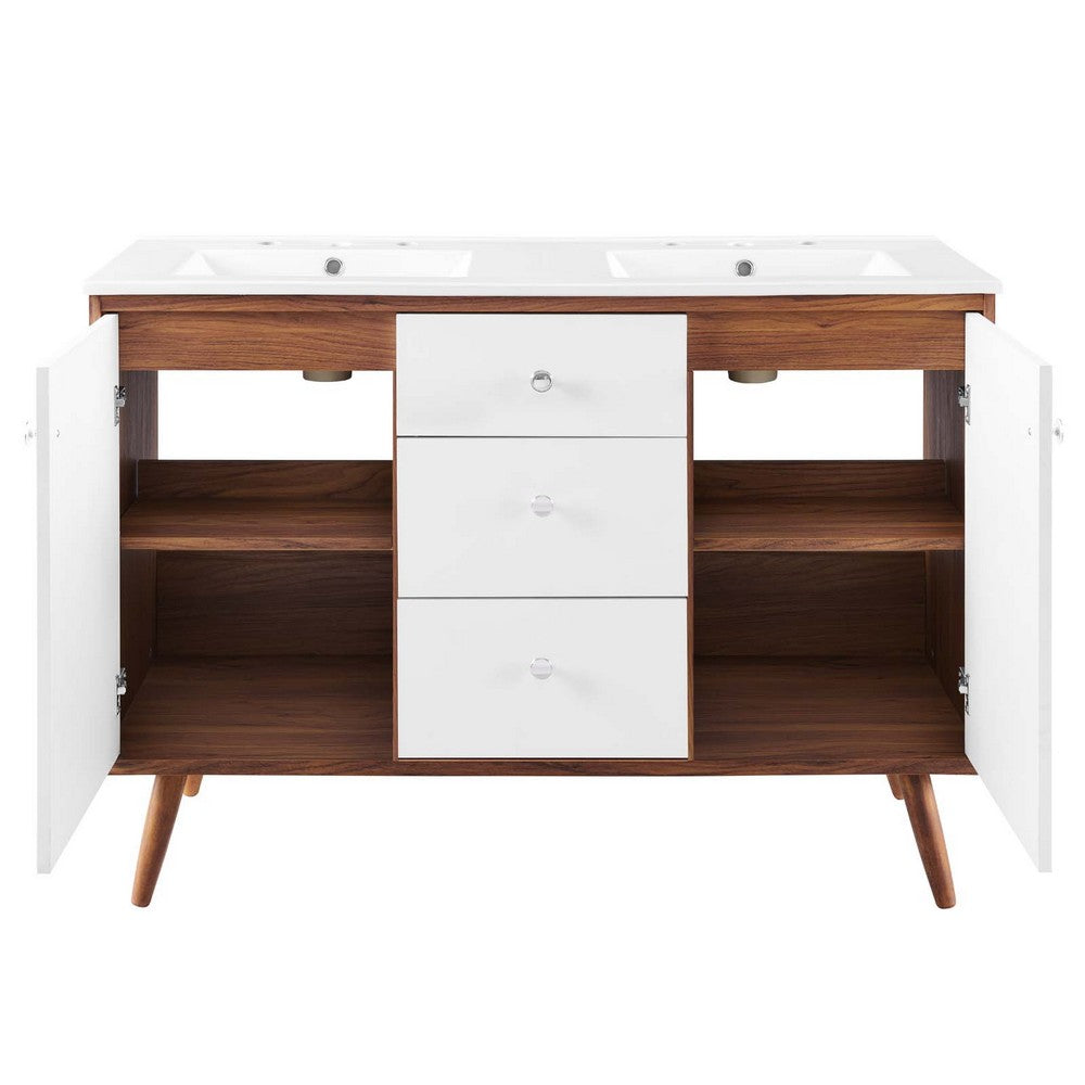 Transmit 48" Double Sink Bathroom Vanity by Modway| White
