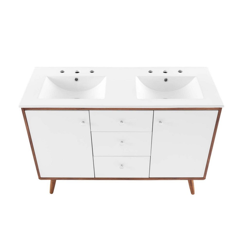 Transmit 48" Double Sink Bathroom Vanity by Modway| White