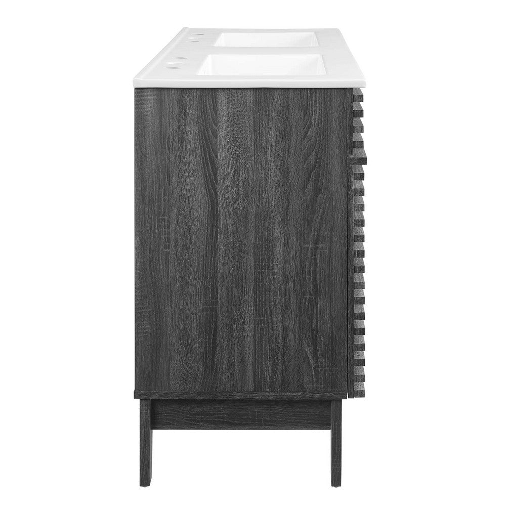 Modway Render 48’’ Bathroom Vanity in Charcoal White Double Sink MDY-EEI-4441-CHA-WHI