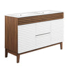 Modway Render 48" Double Bathroom Vanity in White Walnut White