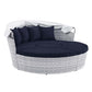 Modway EEI-4442-LGR-NAV Scottsdale Canopy Outdoor Patio Light Gray Navy Daybed MDY-EEI-4442-LGR-NAV