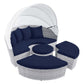 Modway EEI-4443-LGR-NAV Scottsdale Canopy Sunbrella Outdoor Patio Light Gray Navy Daybed MDY-EEI-4443-LGR-NAV