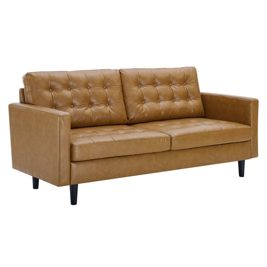 Exalt Tufted Vegan Leather Sofa  - No Shipping Charges