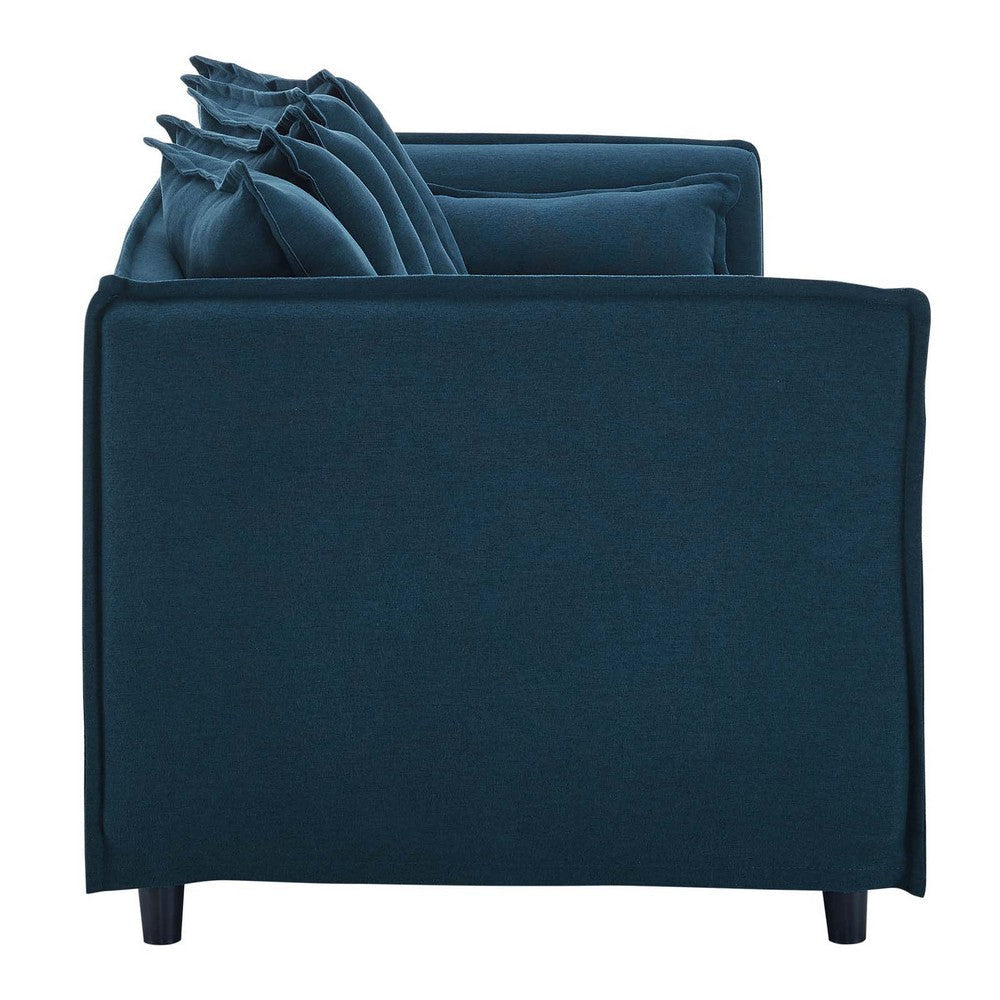 Modway Avalon Fabric Upholstered Slipcover Sofa in Azure MDY-EEI-4449-AZU