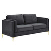 Kaiya Performance Velvet Sofa by Modway| Brown
