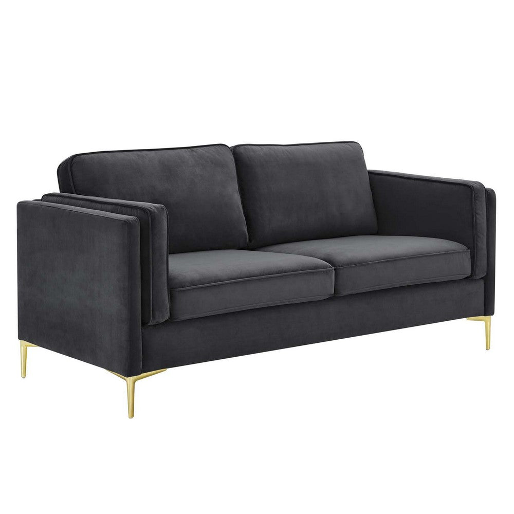 Kaiya Performance Velvet Sofa by Modway| Brown