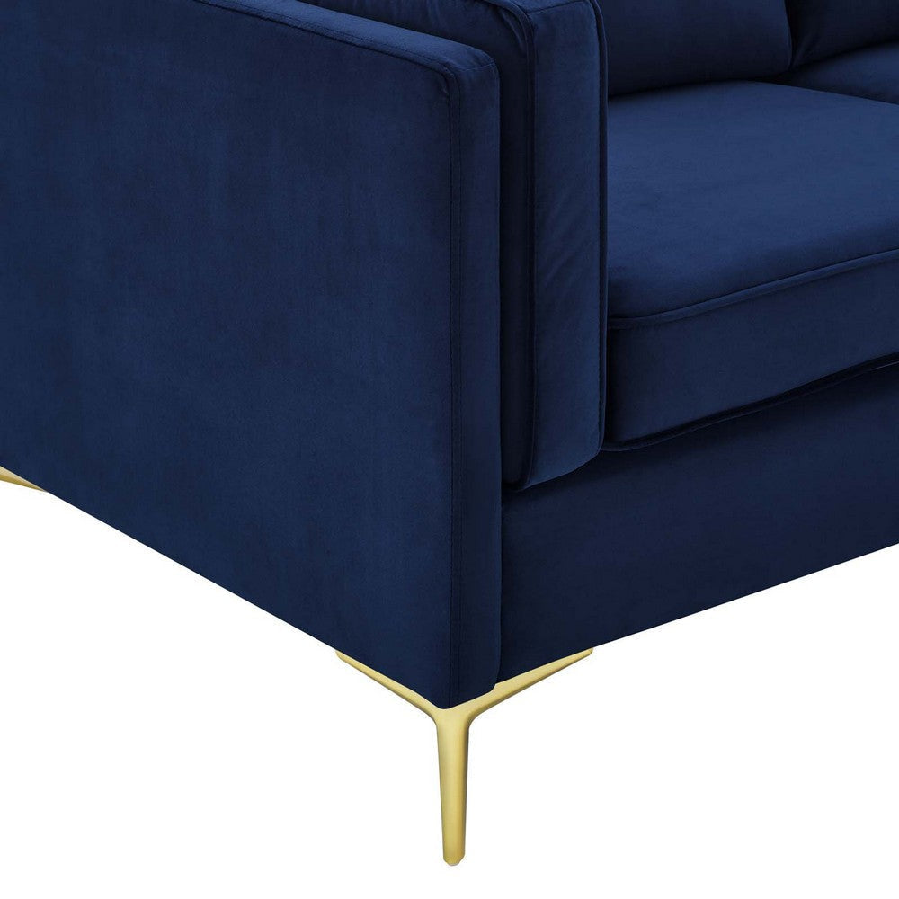 Modway Kaiya Performance Velvet Sofa 32 x 71 x 33.5 Midnight Blue MDY-EEI-4453-MID