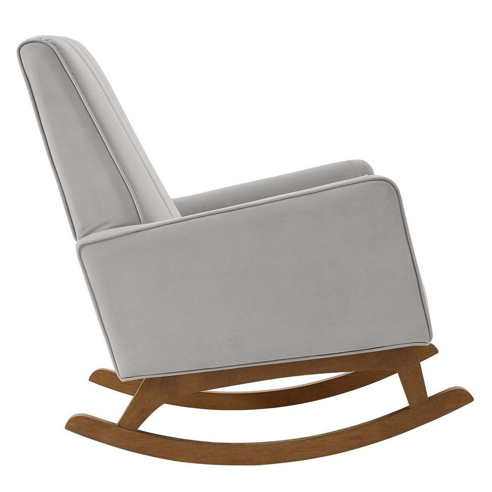 Modway Sway Channel Tufted Performance Velvet Rocking Chair Light Gray MDY-EEI-4456-LGR