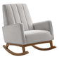 Modway Sway Channel Tufted Performance Velvet Rocking Chair, Light Gray