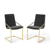 Modway Pitch Performance Velvet Armchair, 2 pcs - Dining Chairs, Gold Black