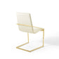 Modway Pitch Performance Velvet Armchair 2 pcs - Dining Chairs Gold Ivory MDY-EEI-4488-GLD-IVO