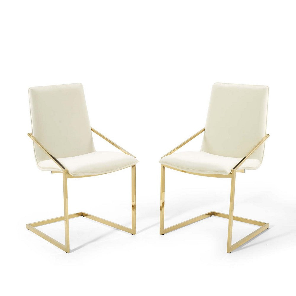 Pitch Performance Velvet Dining Armchair Set of 2 by Modway| White