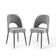 Modway Rouse Upholstered Fabric Side Set of 2 in Black Light Gray, 2 pcs-Dining Chairs