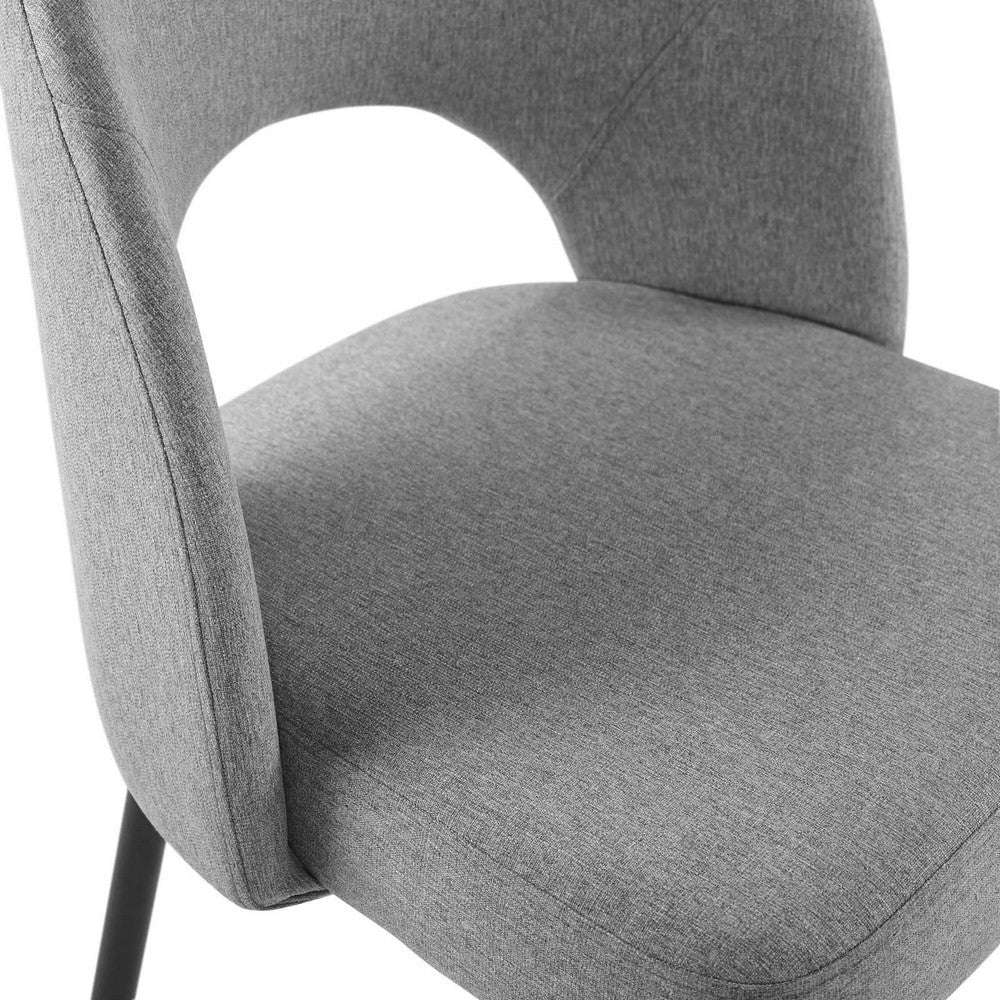 Modway Rouse Upholstered Fabric Side Set of 2 in Black Light Gray 2 pcs-Dining Chairs MDY-EEI-4490-BLK-LGR