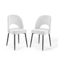 Modway Rouse Upholstered Fabric Side Set of 2 in Black White, 2 pcs-Dining Chairs