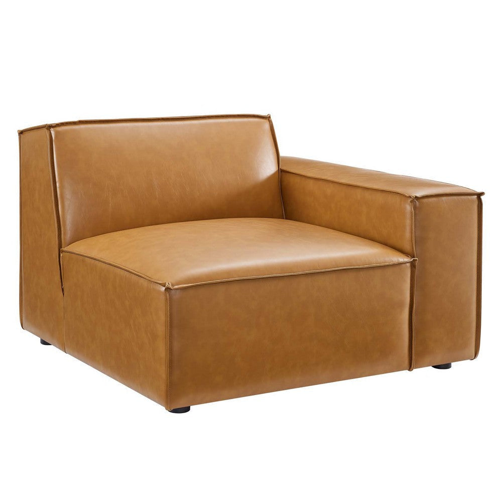 Modway Restore Vegan Leather Sectional Sofa 40.5 x 41.5 x 28 Tan MDY-EEI-4492-TAN