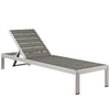 Modway EEI-4502-SLV-ORA Shore Outdoor Patio Aluminum Chaise with Cushions Silver Orange 76 x 25 x 12 MDY-EEI-4502-SLV-ORA