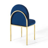 Modway Isla Dining Side Chair Performance Velvet Set of 2 in Gold Navy MDY-EEI-4503-GLD-NAV