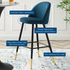 Cordial Fabric Bar Stools Set of 2 by Modway| Blue