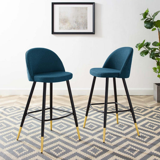 Cordial Fabric Bar Stools Set of 2 by Modway| Blue