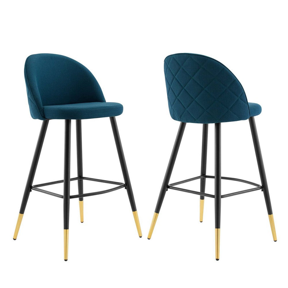 Cordial Fabric Bar Stools Set of 2 by Modway| Blue