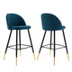 Cordial Fabric Bar Stools Set of 2 by Modway| Blue