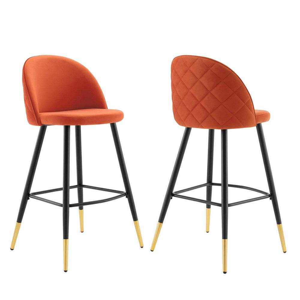 Cordial Performance Velvet Bar Stools - Set of 2  - No Shipping Charges