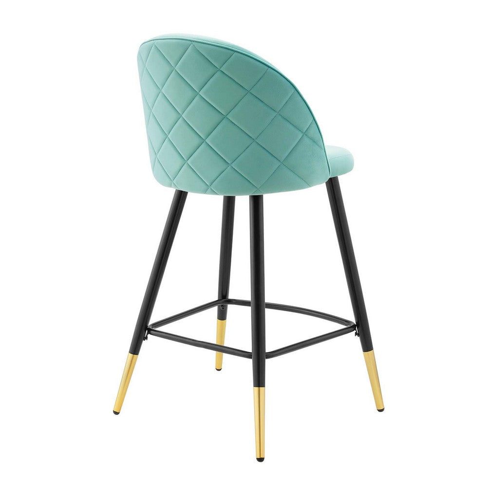 Cordial Performance Velvet Counter Stools Set of 2 by Modway| Green