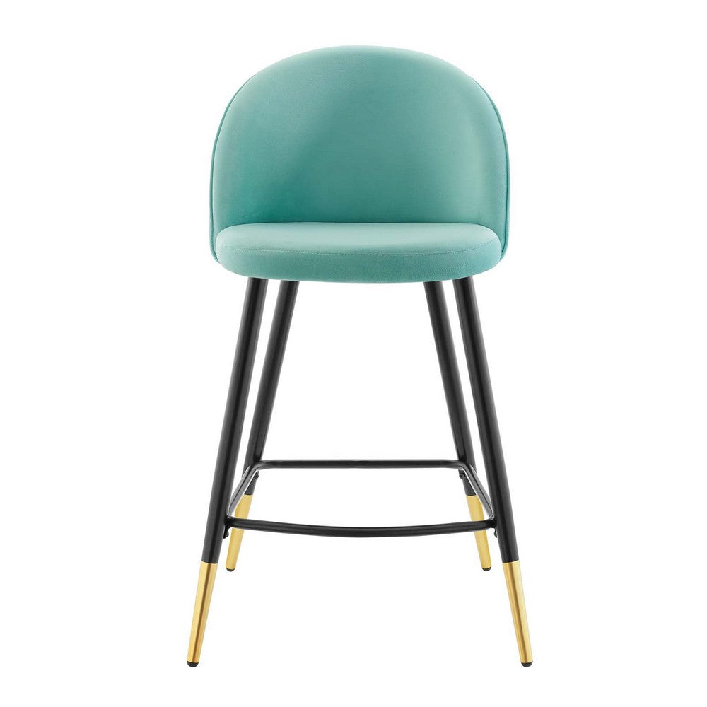 Cordial Performance Velvet Counter Stools Set of 2 by Modway| Green