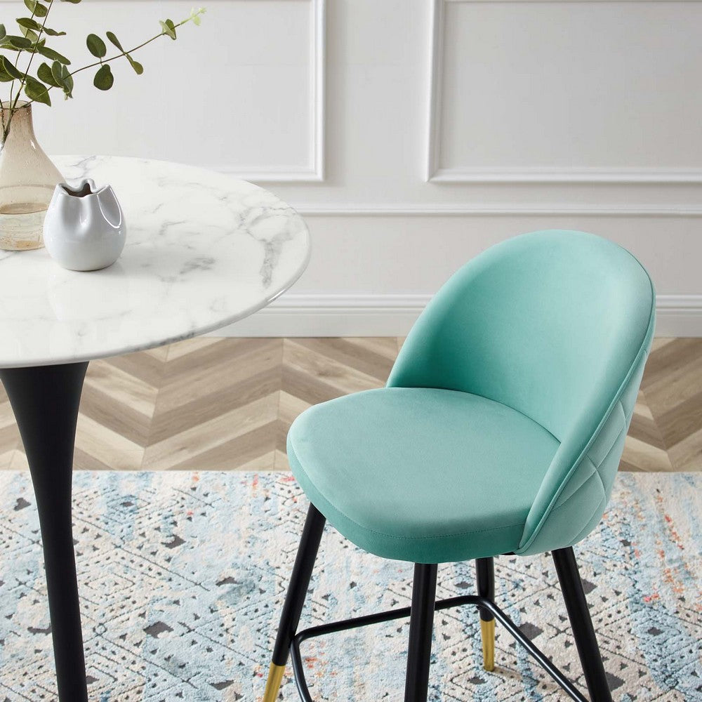 Cordial Performance Velvet Counter Stools Set of 2 by Modway| Green