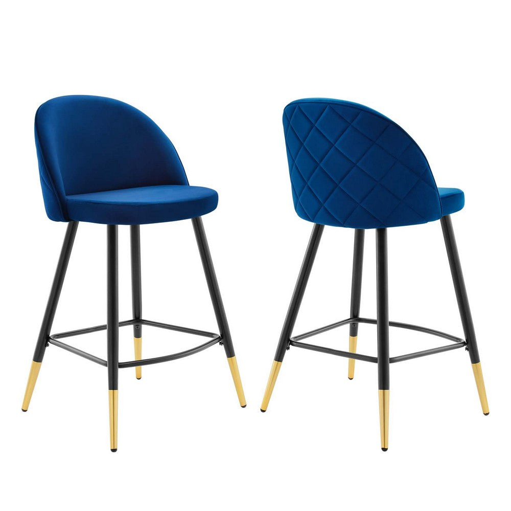 Cordial Performance Velvet Counter Stools - Set of 2  - No Shipping Charges