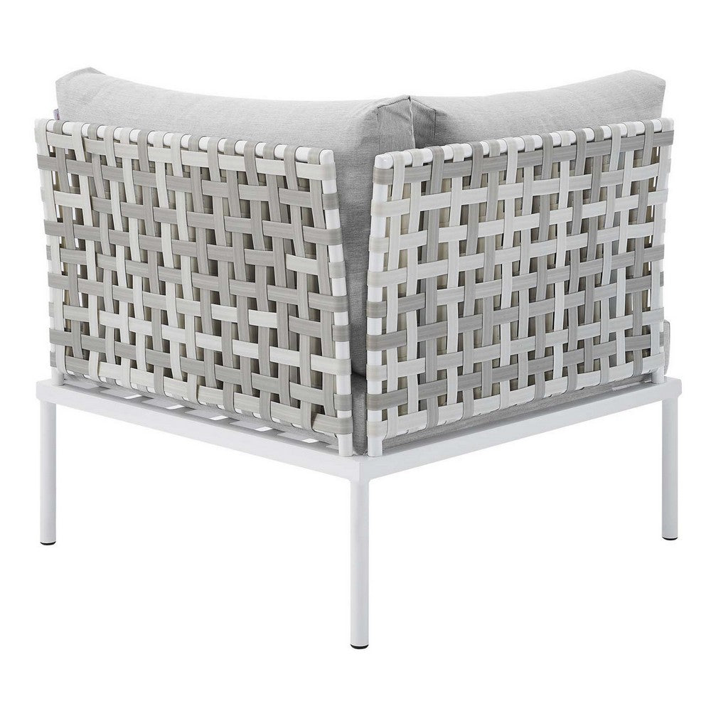 Harmony Sunbrella® Basket Weave Outdoor Patio Aluminum Corner Chair - No Shipping Charges