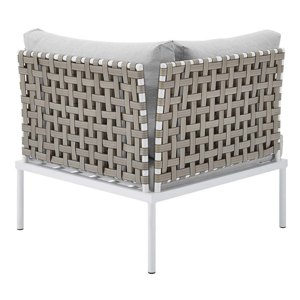 Harmony Sunbrella® Basket Weave Outdoor Patio Aluminum Corner Chair - No Shipping Charges