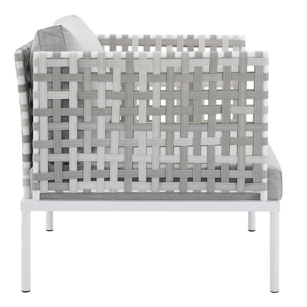 Harmony Sunbrella® Basket Weave Outdoor Patio Aluminum Armchair - No Shipping Charges