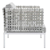 Harmony Sunbrella® Basket Weave Outdoor Patio Aluminum Armchair - No Shipping Charges